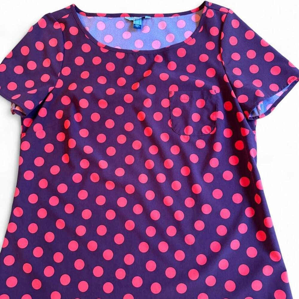 Lands' End Canvas Polka Dot Blouse Size 8